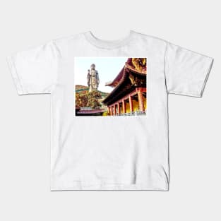 Grand Buddha at Ling Shan China Photograph Print Kids T-Shirt